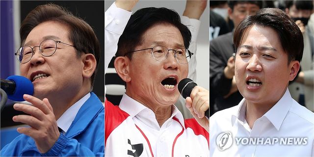 집중 유세 펼치는 이재명·김문수·이준석