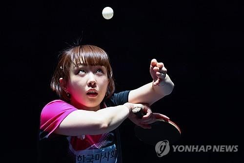 WTT 챔피언스 인천 때 서효원의 경기 장면