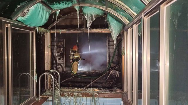 불이 난 태안 펜션 