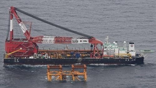 2022년 동중국해서 확인된 구조물 토대