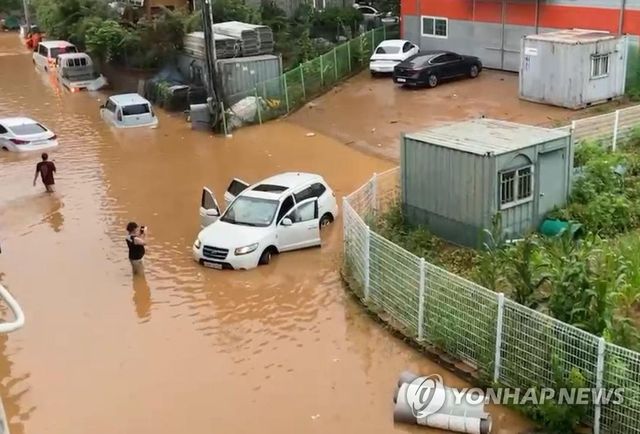 2022년 폭우로 침수된 파주 야당동 주택가