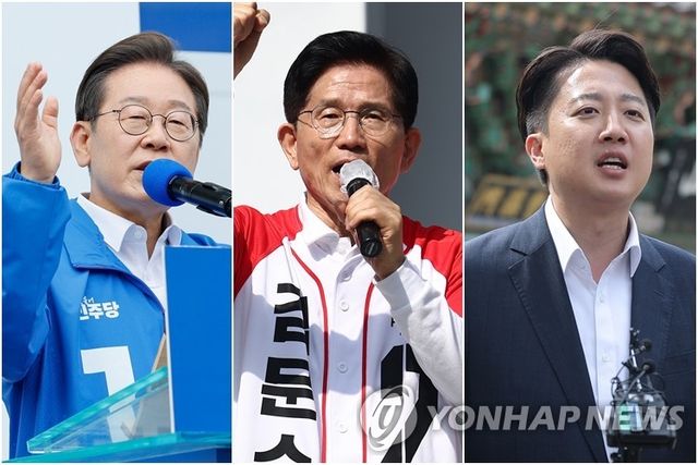 이재명, 김문수, 이준석 후보