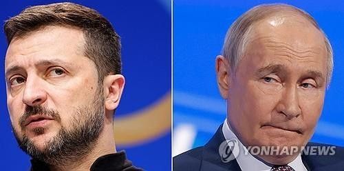 젤렌스키 우크라 대통령과 푸틴 러시아 대통령