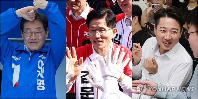 시민들과 소통하는 이재명·김문수·이준석 대선후보들