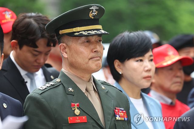 2심 준비공판 출석 앞두고 기자회견 연 박정훈 대령