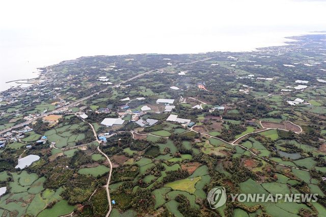 하늘에서 본 제주 제2공항 예정지