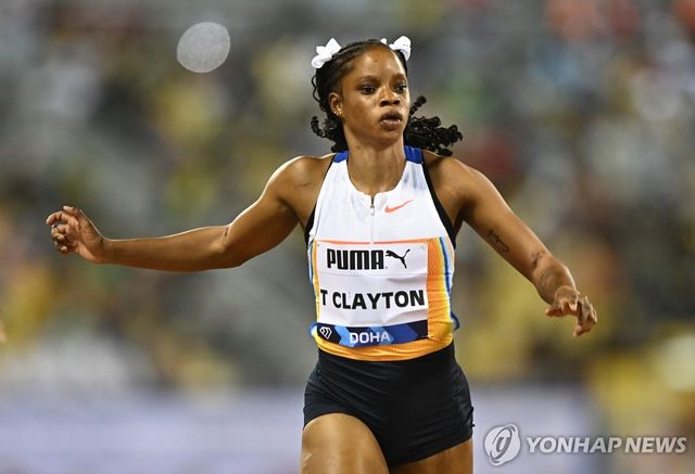 티아 클레이턴, 도하 다이아몬드리그 여자 100ｍ 우승