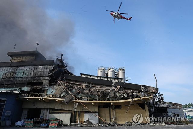 불에 탄 금호타이어 광주공장