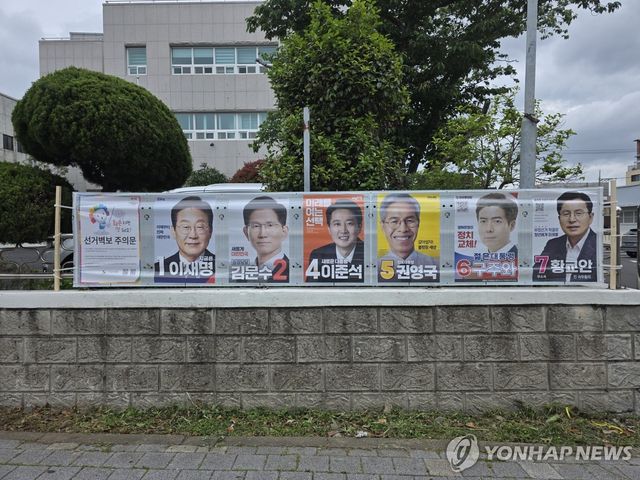 제주에 부착된 대통령 선거 벽보