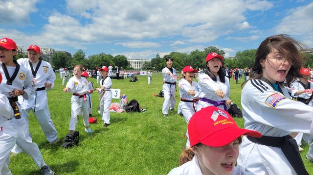 미국 백악관 앞서 열린 태권도 축제