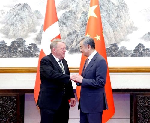 19일 베이징에서 만난 덴마크-중국 외교장관