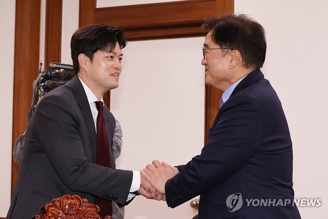 우원식 국회의장 예방한 김용태 비대위원장