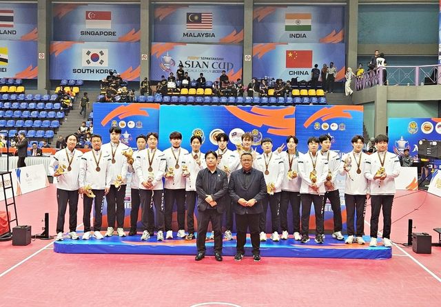 동메달 2개를 획득한 한국 남자 세팍타크로 대표팀