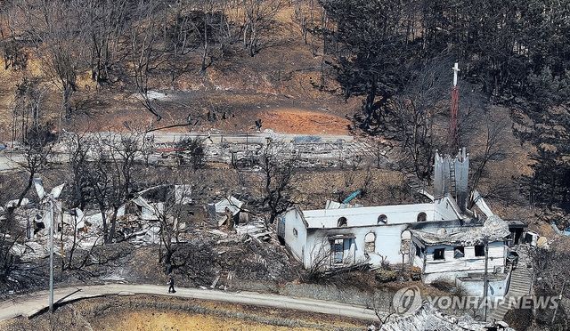 산불에 쑥대밭 된 마을, 피해조사 한창