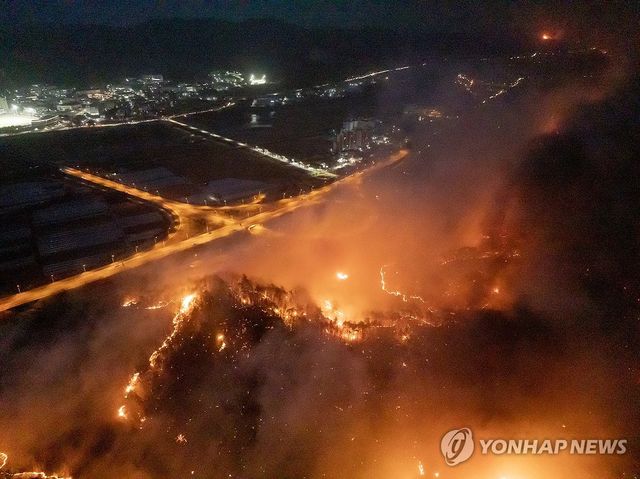 안동 남선면까지 번진 산불