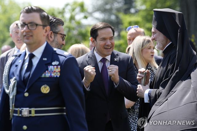 마코 루비오 미국 국무장관(중앙)