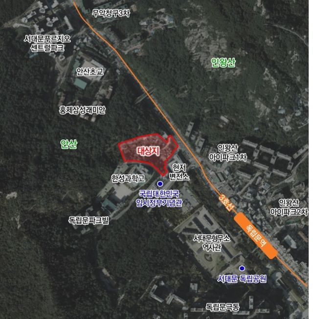 서대문구 현저동 1-5 모아타운 위치도