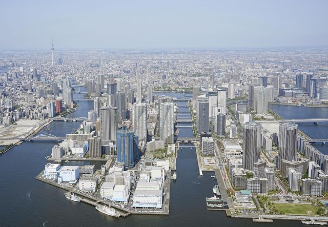 도쿄의 고층 아파트 밀집 지역