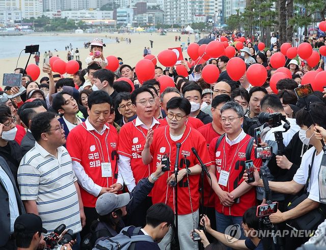 현장유세 나선 한동훈