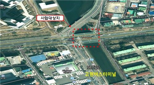 신현제2교 인근 항공 사진