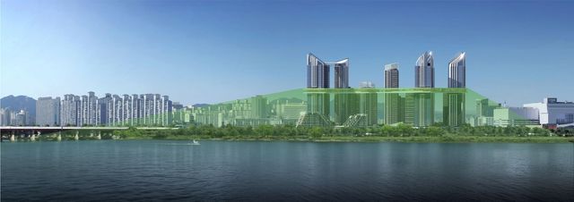 HDC현대산업개발의 용산정비창 전면1구역 한강조망 이미지