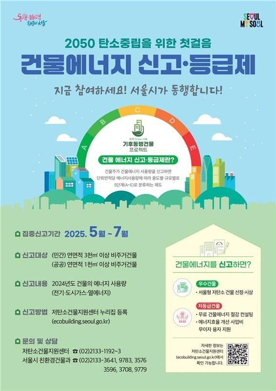 서울시 '건물에너지 신고·등급제' 포스터