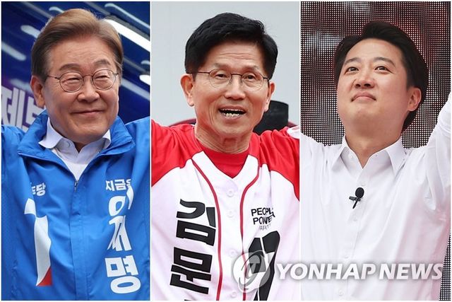 이재명, 김문수, 이준석 후보