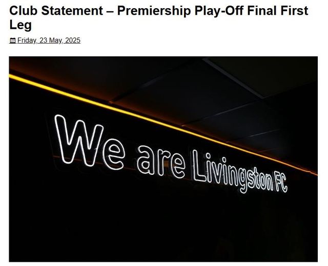 성명을 낸 리빙스턴 구단.