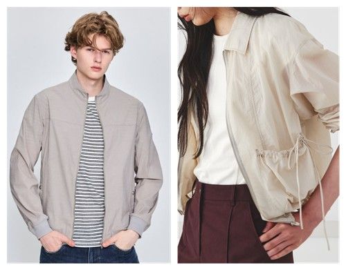 헤지스 '제로그램 점퍼'와 구호플러스 '볼륨 실루엣 점퍼'