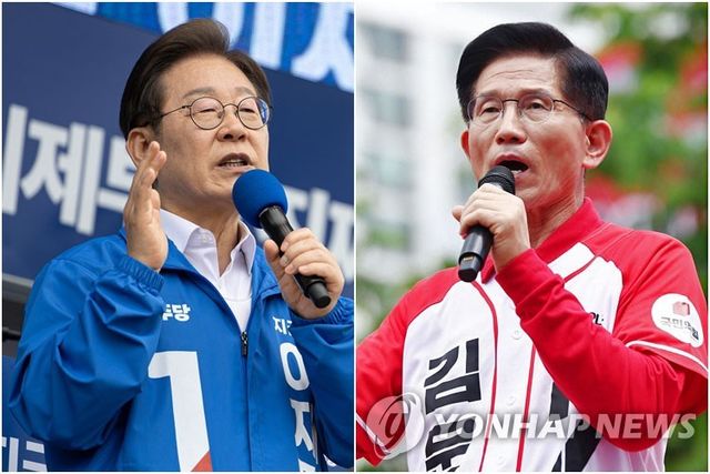 이재명(왼쪽)-김문수 대선후보