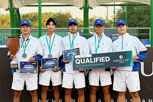 지역예선 준우승한 한국 U-16 남자 테니스 대표팀