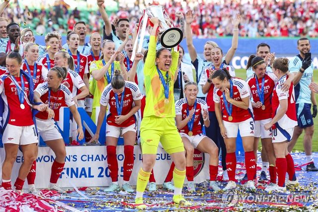 유럽축구연맹(UEFA) 여자 챔피언스리그 정상에 오른 아스널 위민