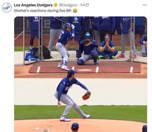 오타니와 훈련 중 맞대결을 펼치는 김혜성