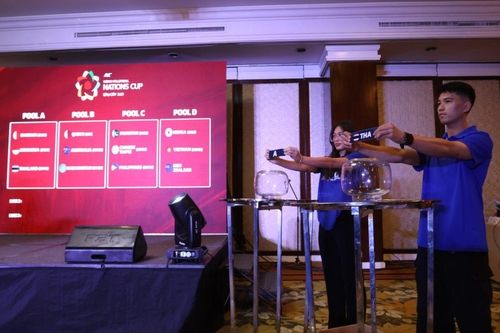 AVC 네이션스컵 조 추첨 장면