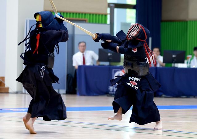 소년체전 검도 경기 장면