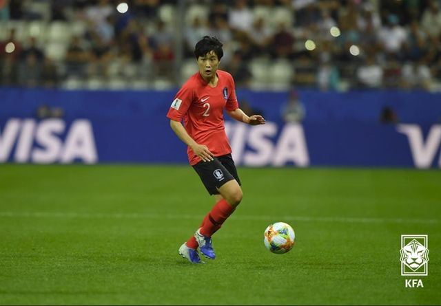 2019 여자 월드컵 당시 이은미의 경기 모습.