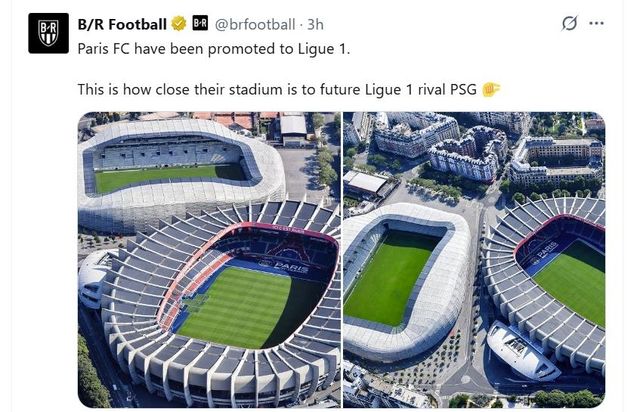 인접한 파리FC와 파리 생제르맹의 홈구장.