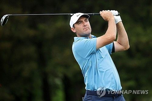 더CJ컵 2라운드에서 경기하는 스코티 셰플러.