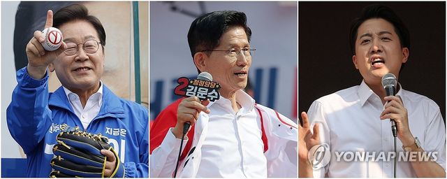 지지 호소하는 이재명·김문수·이준석