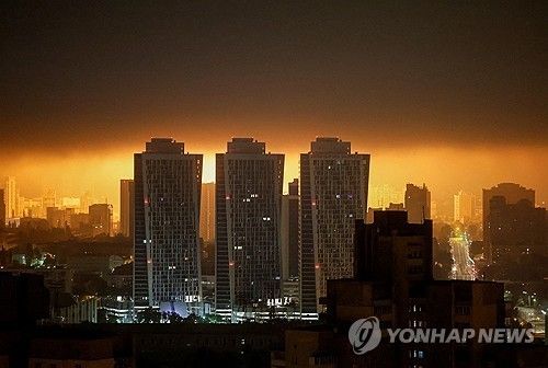 러시아의 드론 공격을 받은 우크라이나 수도 키이우 