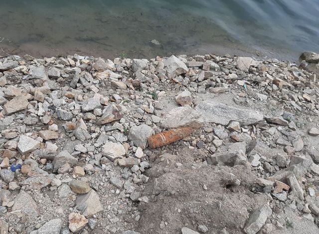 경북 영주댐 인근에서 발견된 포탄