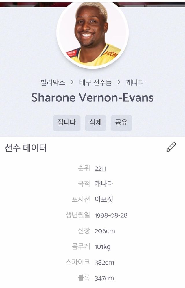 발리박스에 소개된 에번스