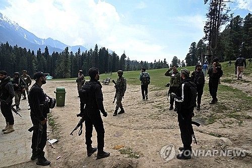 카슈미르 총기테러 발생 현장