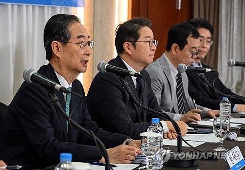 관훈토론회 기조연설하는 한덕수 후보