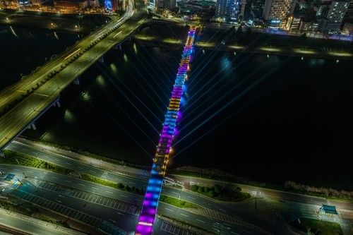 지난해 울산교 빛 쇼 모습