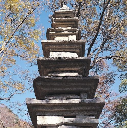 보물 '공주 청량사지 칠층석탑' 탑신 전체