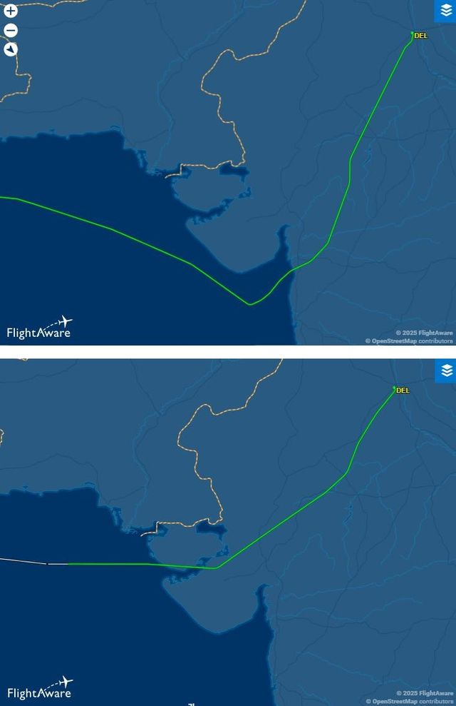 우회로 택한 항공궤적
