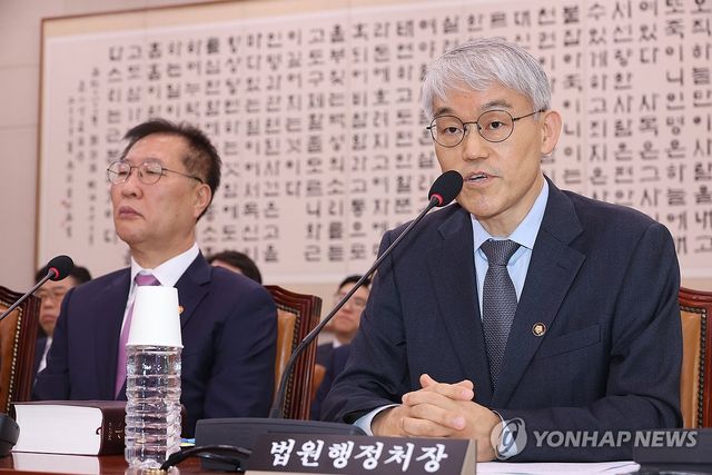 법사위 현안질의, 답변하는 천대엽 법원행정처장
