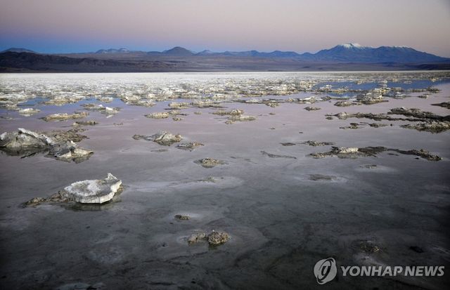 칠레 아타카마 소금 호수