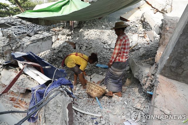 미얀마 지진 피해 현장